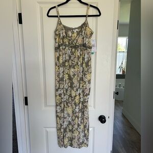 Floral Maxi Dress in Green and Yellow